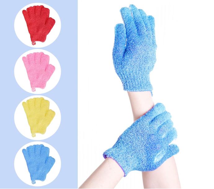 4 Pairs Bath Exfoliating Gloves Scrub, Double Sided Bath Mitts Scrubs for Shower, Exfoliating Shower Mitt Body Scrubber Glove