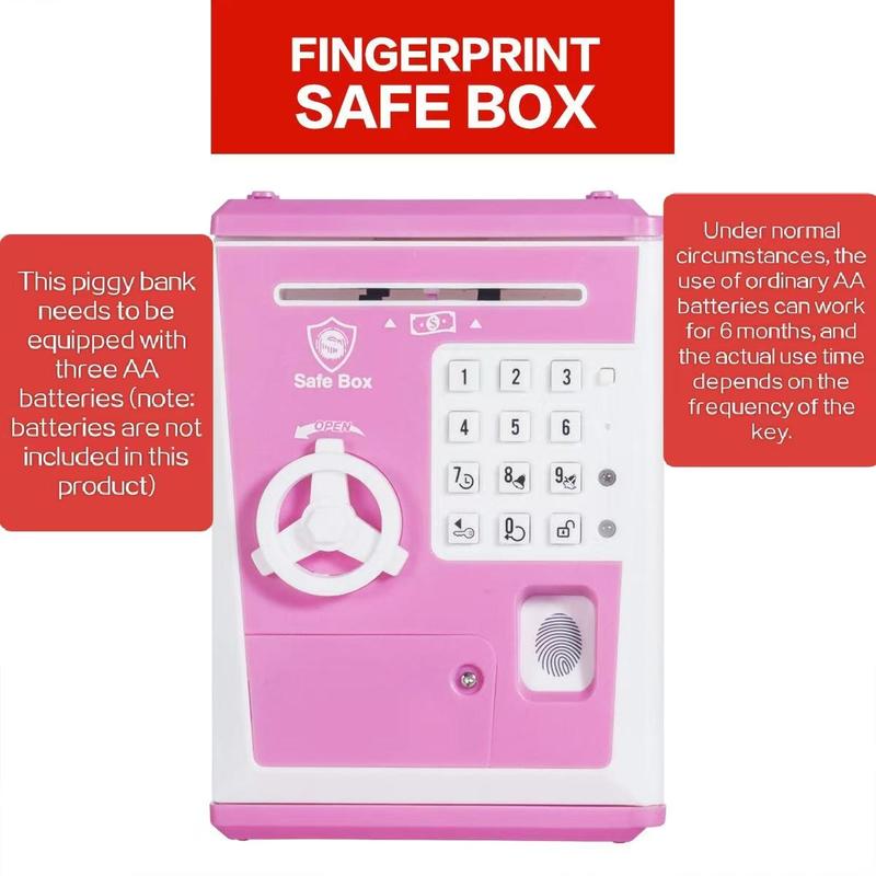 Automatic Roll Money Box, 1 Count Fingerprint Sensor Induction Money Box, Smart Money Box for Bedroom,  Piggy Gift for Kids Students