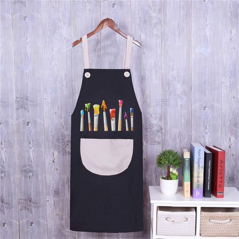 Painting Apron with Pocket, 2 Counts Adjustable Waterproof Art Apron, Bib Aprons for Painting Crafting Cooking Baking Art Gardening