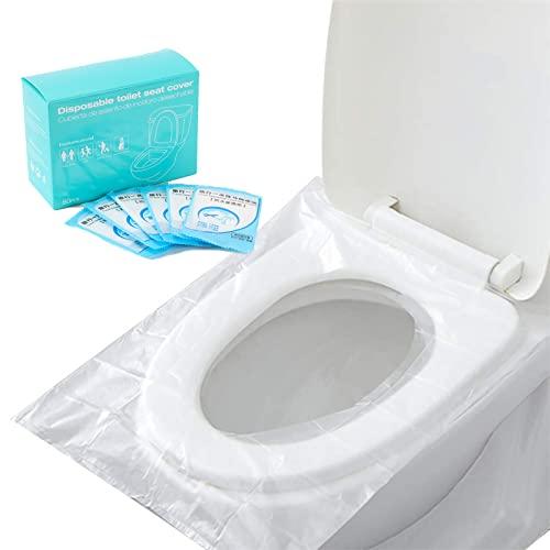 60 Pack Toilet Seat Covers Disposable Flushable Paper for Travel Friendly Packing, An Individually Wrapped Covers Shields Us From Unsanitary