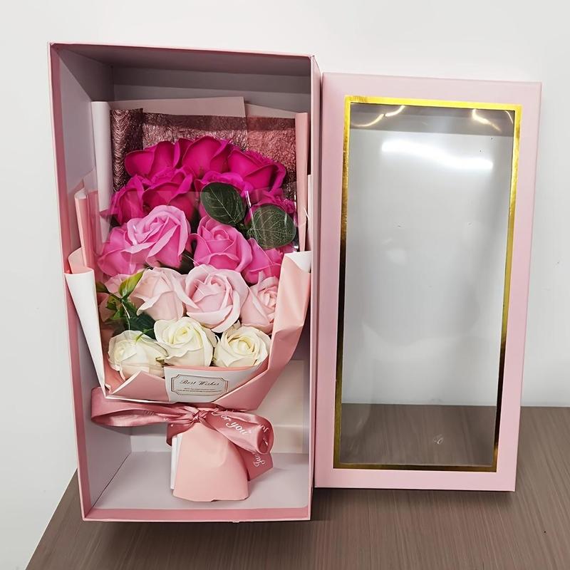 Artificial Rose Gift, 1 Box 18 Flowers Creative Birthday Gift, Gift Flower for Girlfriend, Party Gift, Festive & Party Supplies