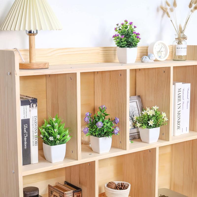 4 Packs Small Fake Plants Mini Artificial Faux Plants with Flowers for Home Room Farmhouse Bathroom Decor Indoor