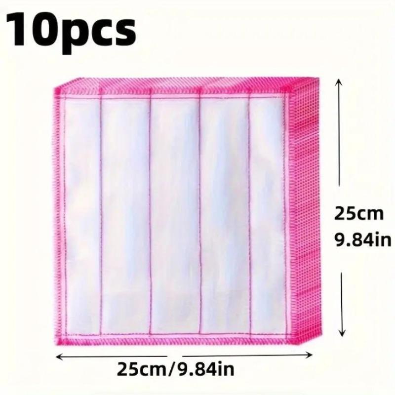 Dish Cleaning Cloth, 10pcs Household Reusable  Water Absorption  Dish Wall Desk  Cleaning Rag,  Home Care Supplies for Kitchen Bathroom Living Room Office Dormitory