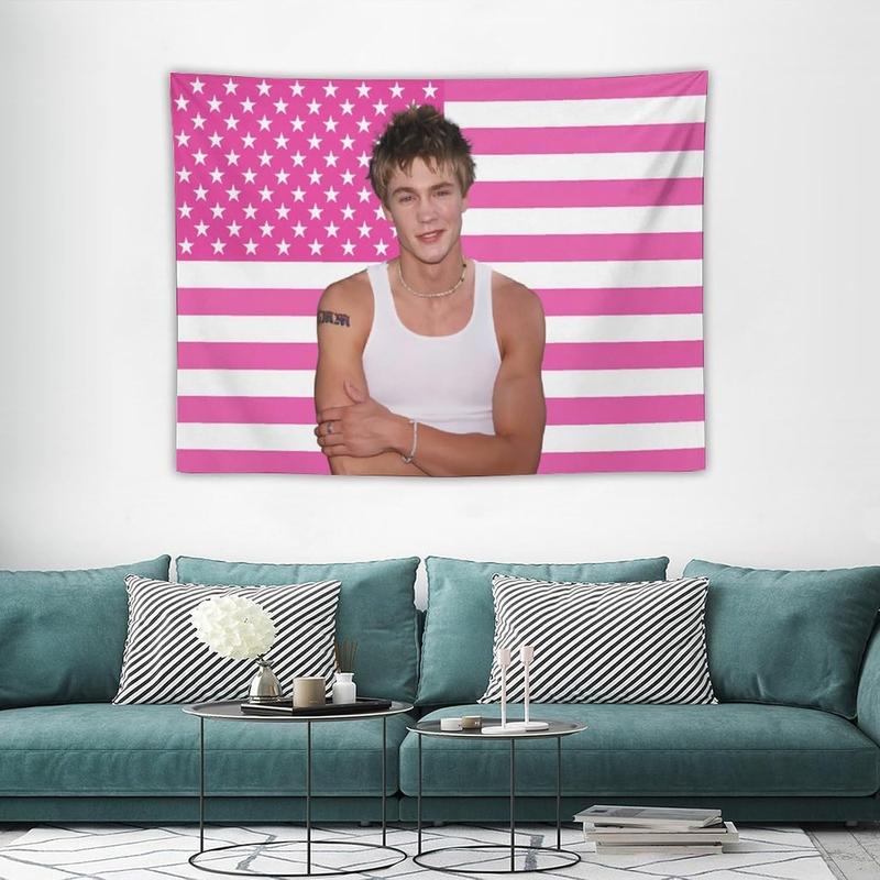 GHGDFSD Chad Star Michael Murray Tapestry National Flag Poster Dormitory Living Room Bedroom Interesting Tapestry Indoor And Outdoor Fashion