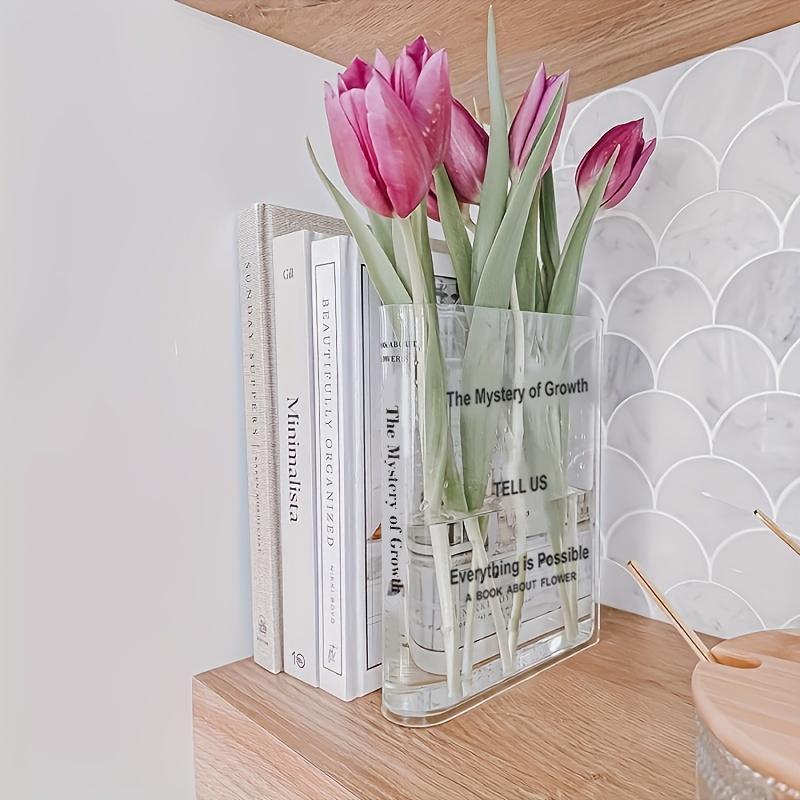 Acrylic Book Shaped Vase, 1 Count Creative Clear Vase, Decorative Vase for Home Office, Creative Gifts for Book Lovers