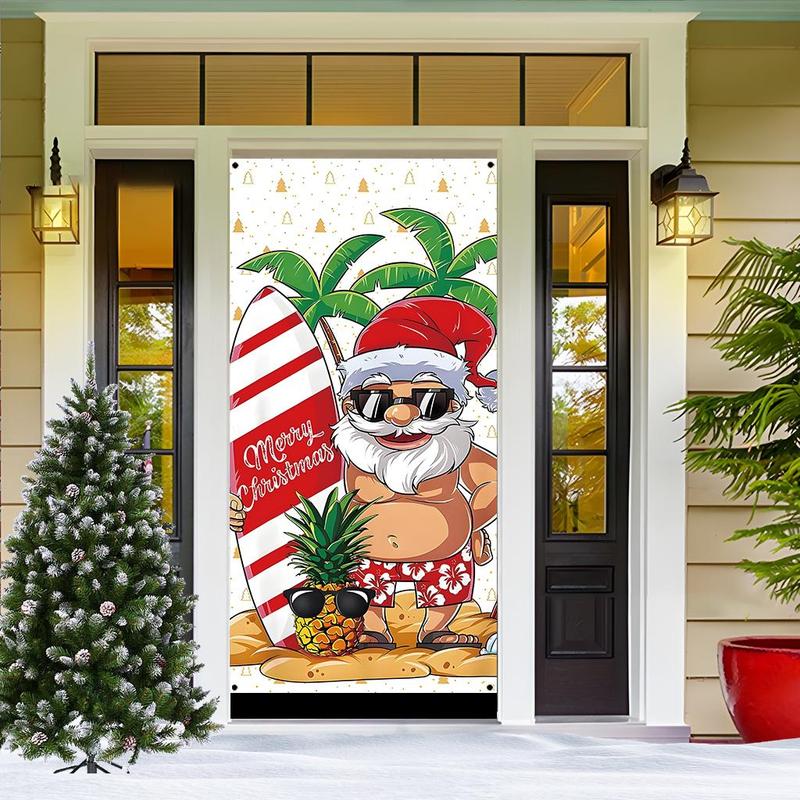 Cartoon Pattern Door Banner, 1 Count Merry Christmas Themed Door Hanging Banner, Festive & Party Supplies for Home Party Decoration