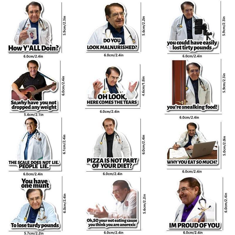 Dr. Nowzaradan Fridge Magnet, 12pcs set Funny Doctor Pattern Magnetic Fridge Sticker, Decorative Sticker for Home Kitchen Office