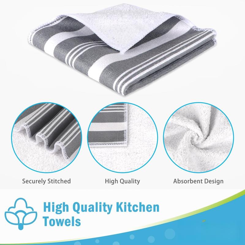 Kitchen Towels, Absorbent Dish Towels for Kitchen, Soft Dish Cloth for Home, Multi-Purpose DishCloths for Household Cleaning and Drying, 11