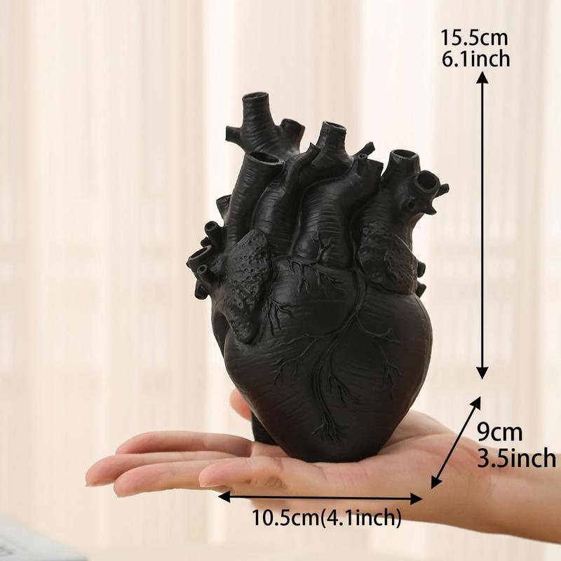 Heart Organ Design Flower Vase Table Decor, Creative Modern Resin Flower Vase, Summer Decor 2024, Decorative Vase for Home Office Decor, Fall Decor, Men Gifts