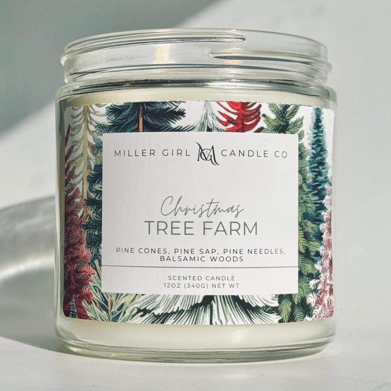 Christmas Tree Farm | Candles + Wax Melts | Winter Scents | 3 sizes | 60+ Hour Burn Time | Soy Blend | Scented Candles + Melts