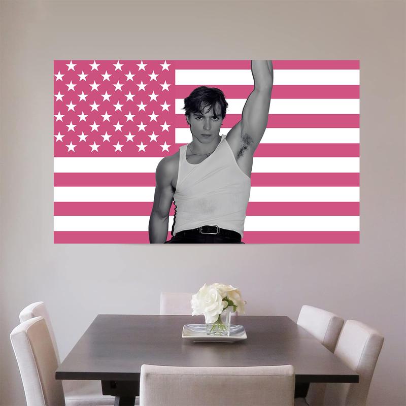 Nicholas Chavez Pink American Tapestry Flag  3x5ft Feet Funny Meme Tapestry DecorPrintLyle Menendez,Monsters，Rafe Cameron  PinkFlag