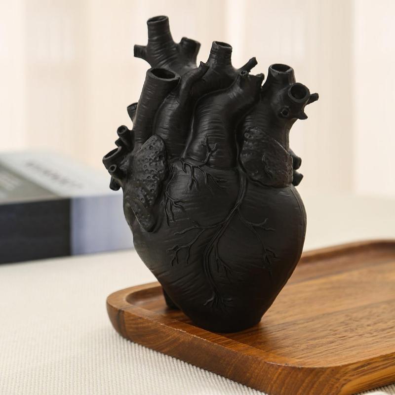 Heart Organ Design Flower Vase Table Decor, Creative Modern Resin Flower Vase, Summer Decor 2024, Decorative Vase for Home Office Decor, Fall Decor, Men Gifts