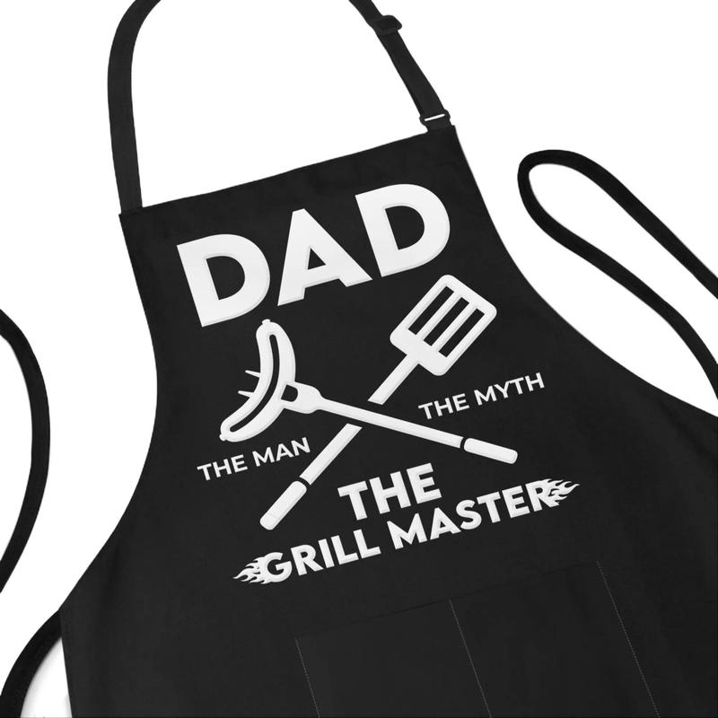 APRON DADDY Chef Apron - Dad The Man The Myth The Grill Master - Funny Dad Apron