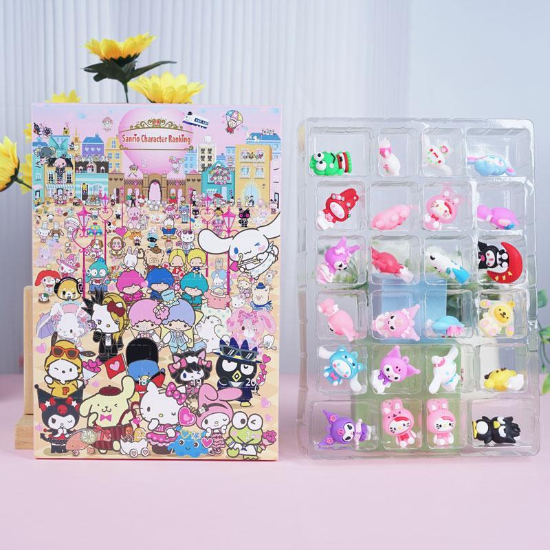 Sanrio Calendar Mystery Box, 1 Box Cute Cartoon Characters Mystery Boxes Decorations for Birthday Festival Gifts, Creative Desktop Ornaments, Halloween Gift, Christmas Gift