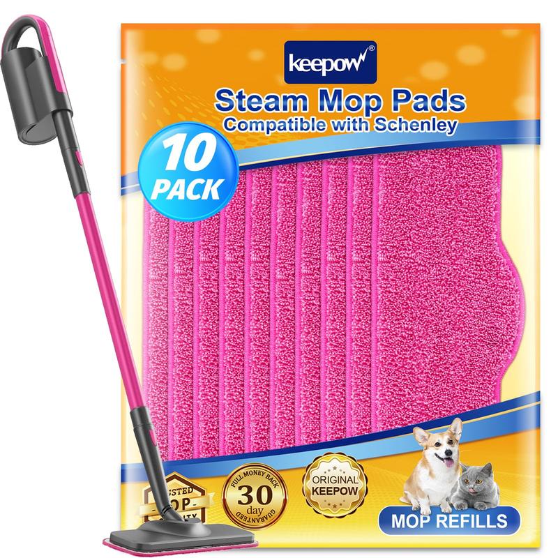 KEEPOW Microfiber Steam Mop Pads Compatible with Schenley Steam Mop Cleaner, Washable and Reusable Replacement Mop Pads Accessories