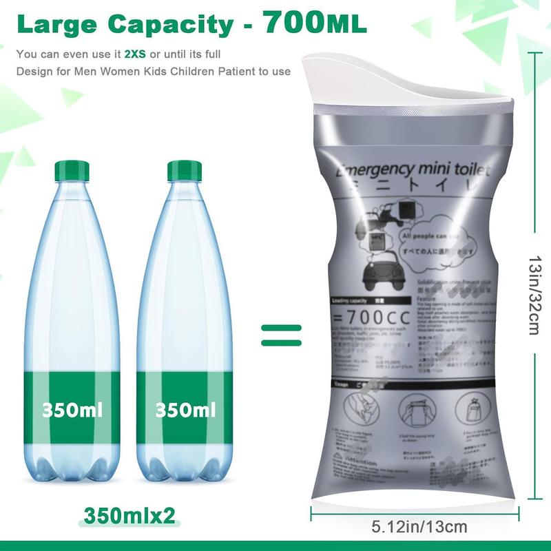 Disposable Urine Bag, 700ml Portable Urine Bag for Men & Women, Outdoor Hygiene Supplies for Camping Hiking Backpacking, Outgoing Accessories, Other Outdoor Accessories, Gamping Accessories