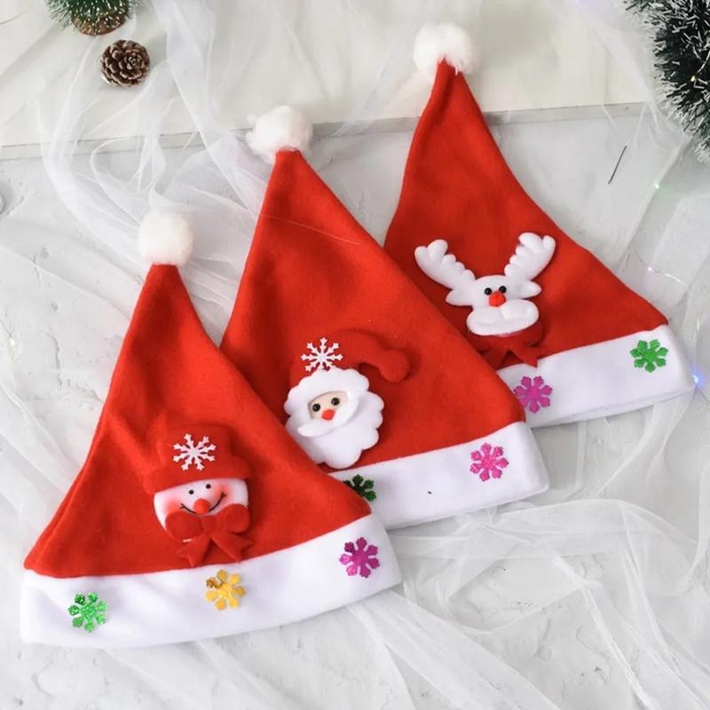 Christmas LED Hat New Year Cute Kids Adults Cap Navidad Children Girl Hat New Year Costume Santa Claus Xmas Winter Gift Decor Accessories Masks Accessory Decoration Ornaments