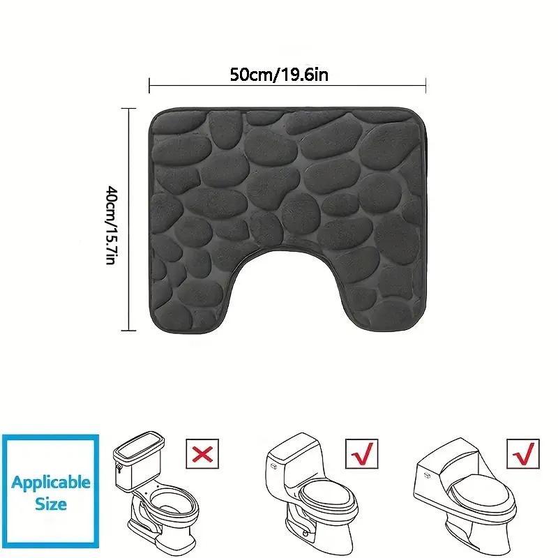 Pebble Pattern Bathroom Mat, Non-slip Soft Bath Mat, Water Absorbent Bathroom Rug, Bathroom Accessories