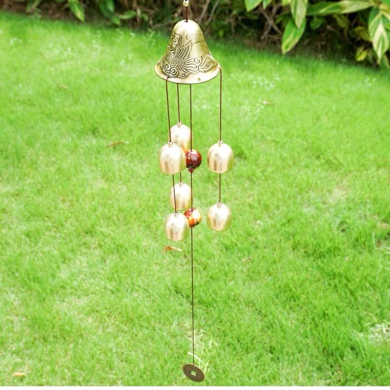 Lucky Wind Chimes Feng Shui Bell for Good Luck Home Garden Patio Hanging Decoration Gift (6 Bells)