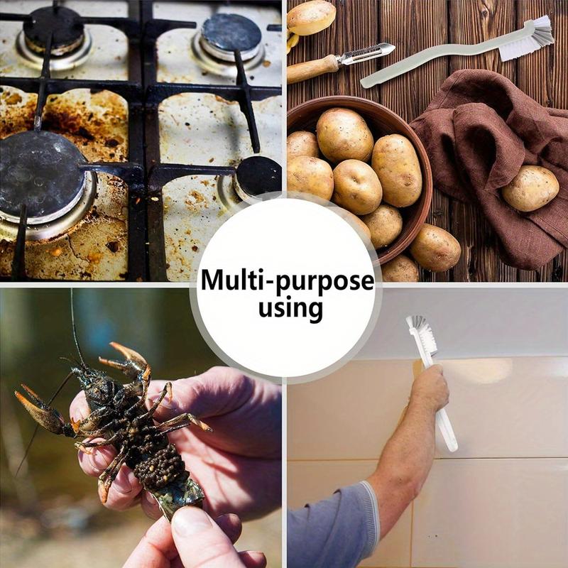 4Pcs Cleaning Brush Set Small Scrub Brush for Cleaning Sink Scrub Brush with Handle Bathroom Kitchen Edge Corner Grout Cleaning Brushes Household Window Track Cleaning Brush