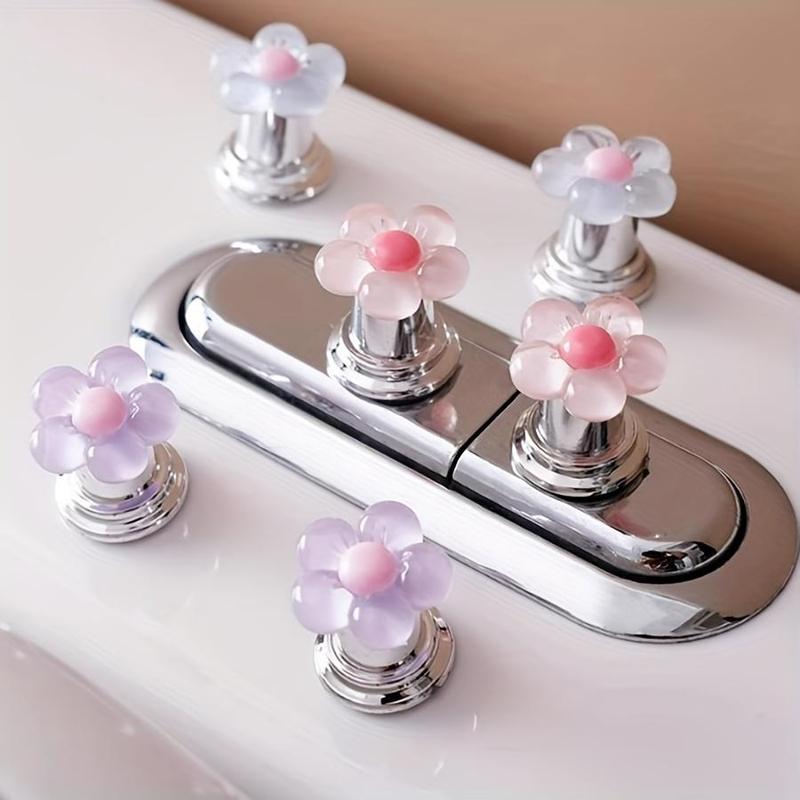 Flower Design Toilet Flush Knob, Easy To Press Fashionable Bathroom Accessories, Elegant Touch Long Spike Design Toilet Flush Button