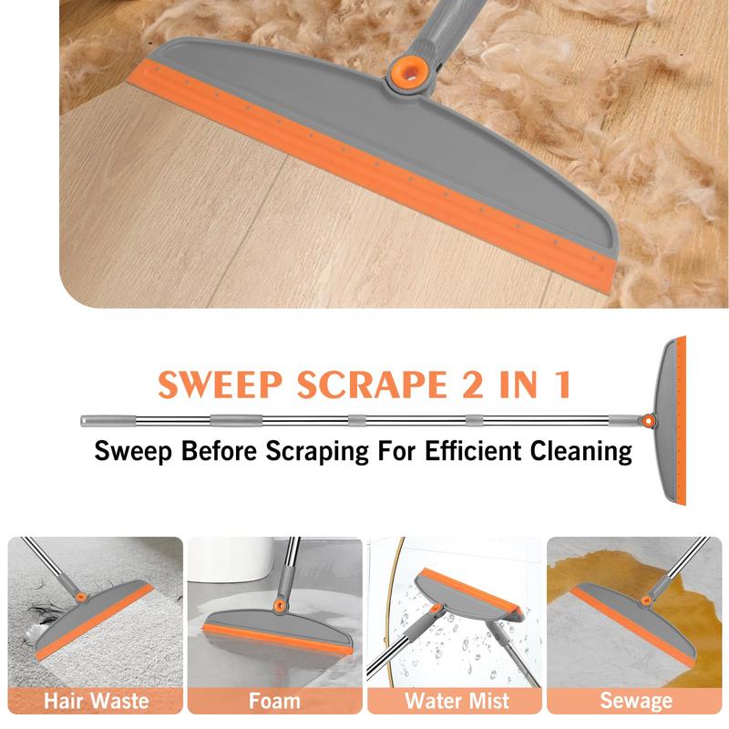 Wall Cleaner Triangle Mop with 82'' Long Handle - 4 Microfiber Chenille Duster Pads for Clean Walls, Ceiling, Windows, Floors