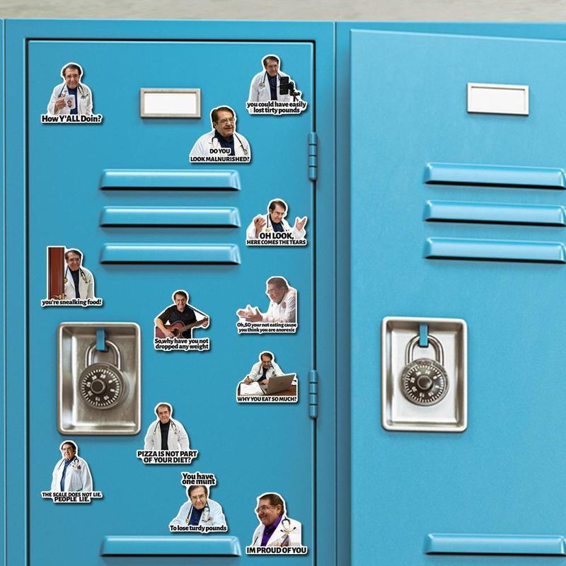 Dr. Nowzaradan Fridge Magnet, 12pcs set Funny Doctor Pattern Magnetic Fridge Sticker, Decorative Sticker for Home Kitchen Office