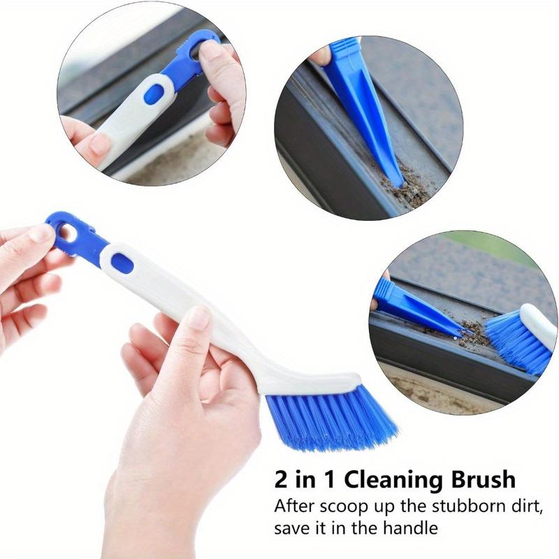 4Pcs Cleaning Brush Set Small Scrub Brush for Cleaning Sink Scrub Brush with Handle Bathroom Kitchen Edge Corner Grout Cleaning Brushes Household Window Track Cleaning Brush