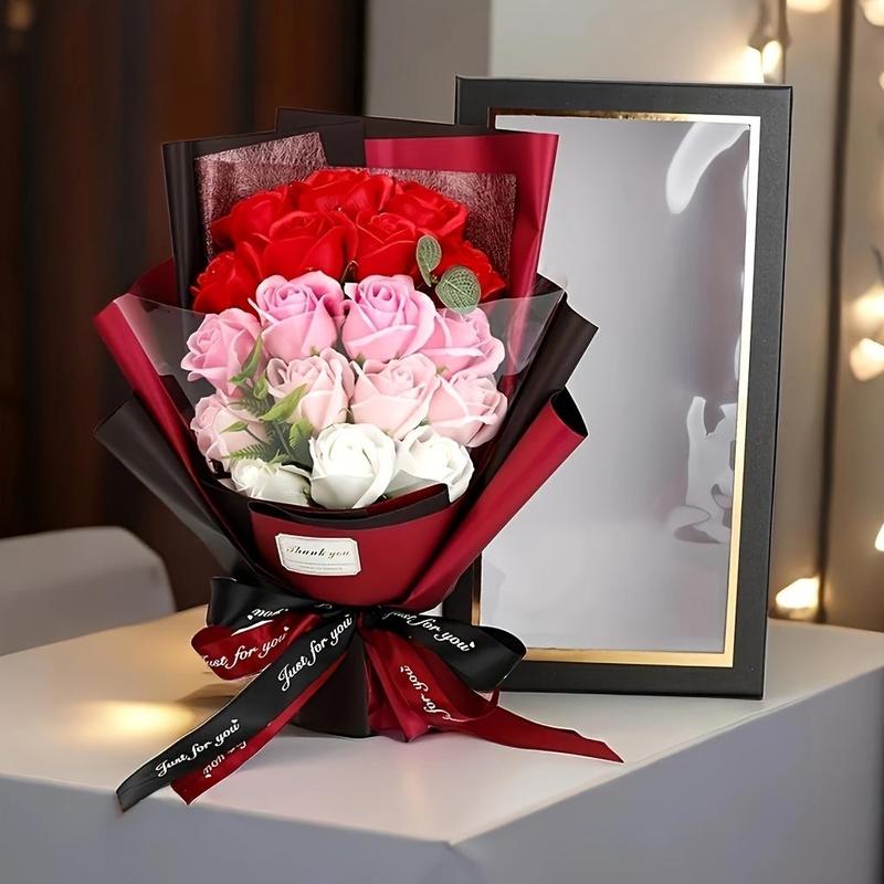 Artificial Rose Gift, 1 Box 18 Flowers Creative Birthday Gift, Gift Flower for Girlfriend, Party Gift, Festive & Party Supplies