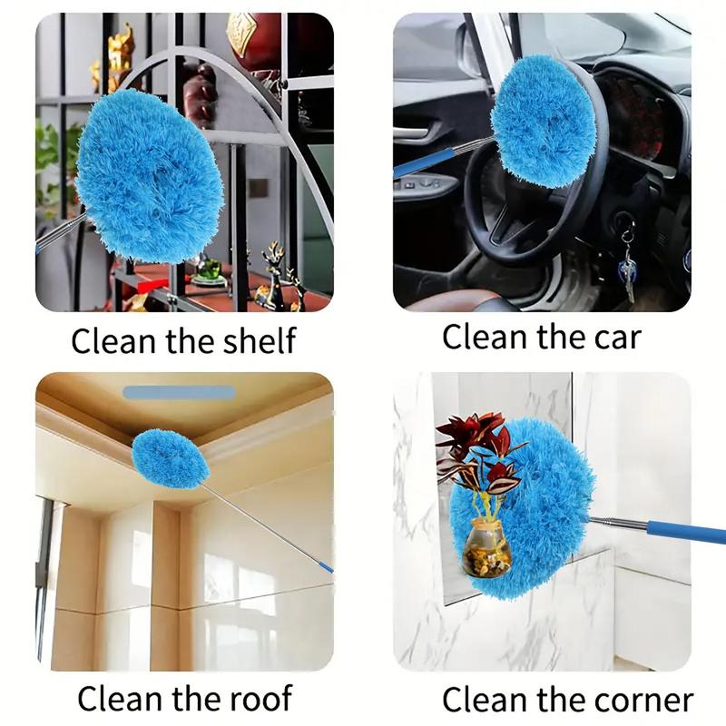 Telescopic Duster, 1 Count Retractable Fan Duster with Handle, Household Cleaning Tool for Dust, Pet Hair, Home Care Supplies, Cleaning Products