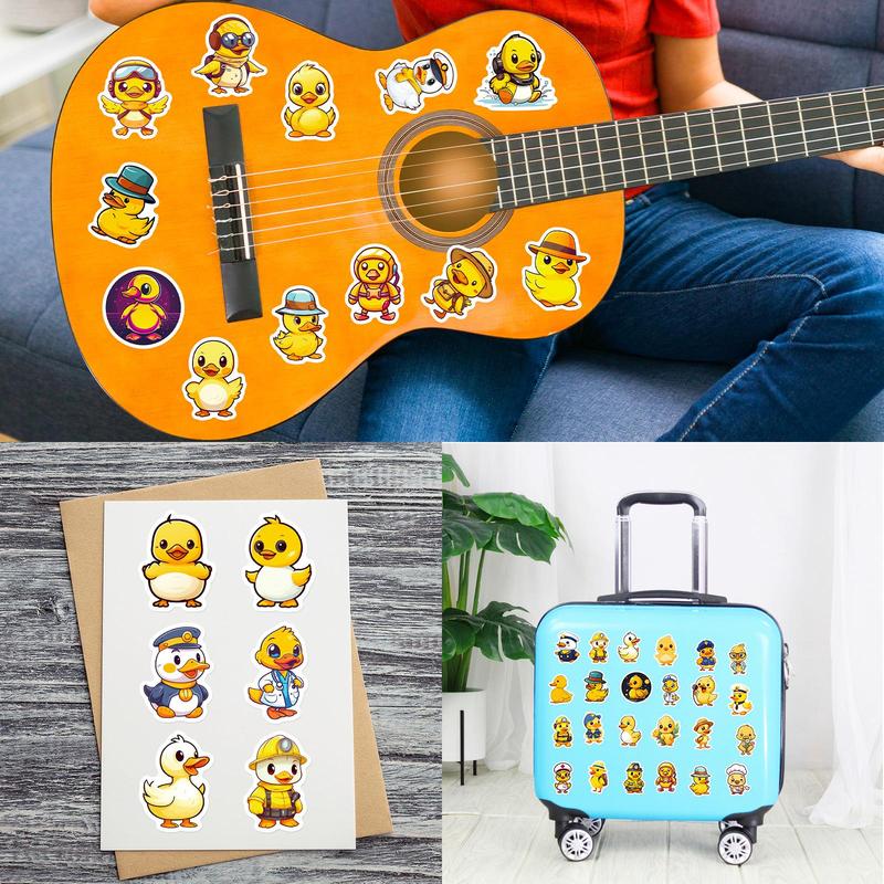 Cute Cartoon Duck Sticker (100pcs), Waterproof Self Adhesive Decor Sticker for Gift Greeting Card Water Bottle Laptop Phone Case Scrapbook