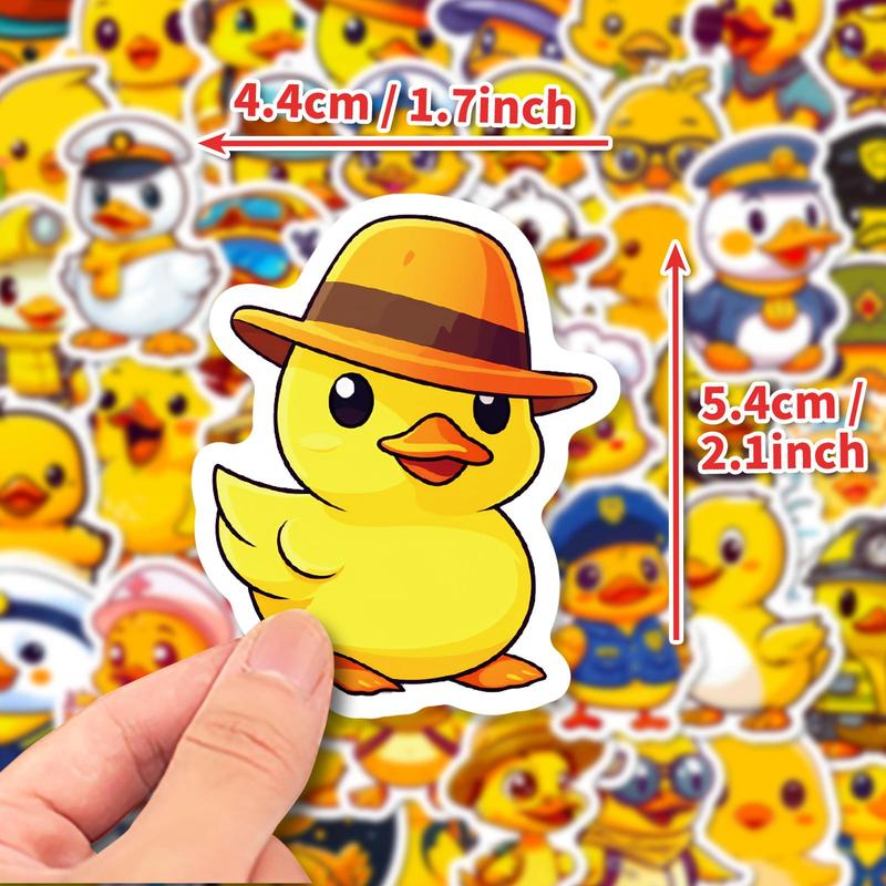 Cute Cartoon Duck Sticker (100pcs), Waterproof Self Adhesive Decor Sticker for Gift Greeting Card Water Bottle Laptop Phone Case Scrapbook