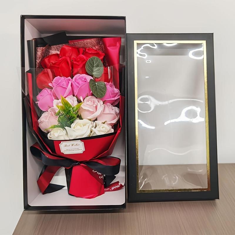 Artificial Rose Gift, 1 Box 18 Flowers Creative Birthday Gift, Gift Flower for Girlfriend, Party Gift, Festive & Party Supplies