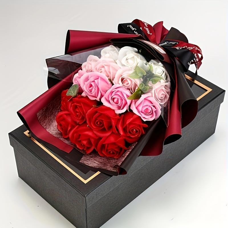 Artificial Rose Gift, 1 Box 18 Flowers Creative Birthday Gift, Gift Flower for Girlfriend, Party Gift, Festive & Party Supplies