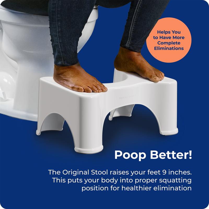 Squatty Potty - 9 Inch Original White Toilet Stool - Doctor Recommended - Relieves Bloating - Feel Lighter