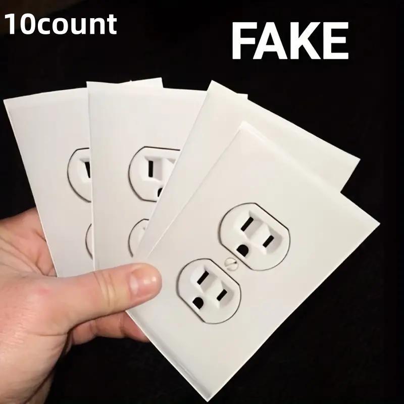 Fake Power Outlet Stickers, 10pcs set Self-adhesive Funny Power Outlet Decals, Wall Prank Stickers for Office, Home, Party