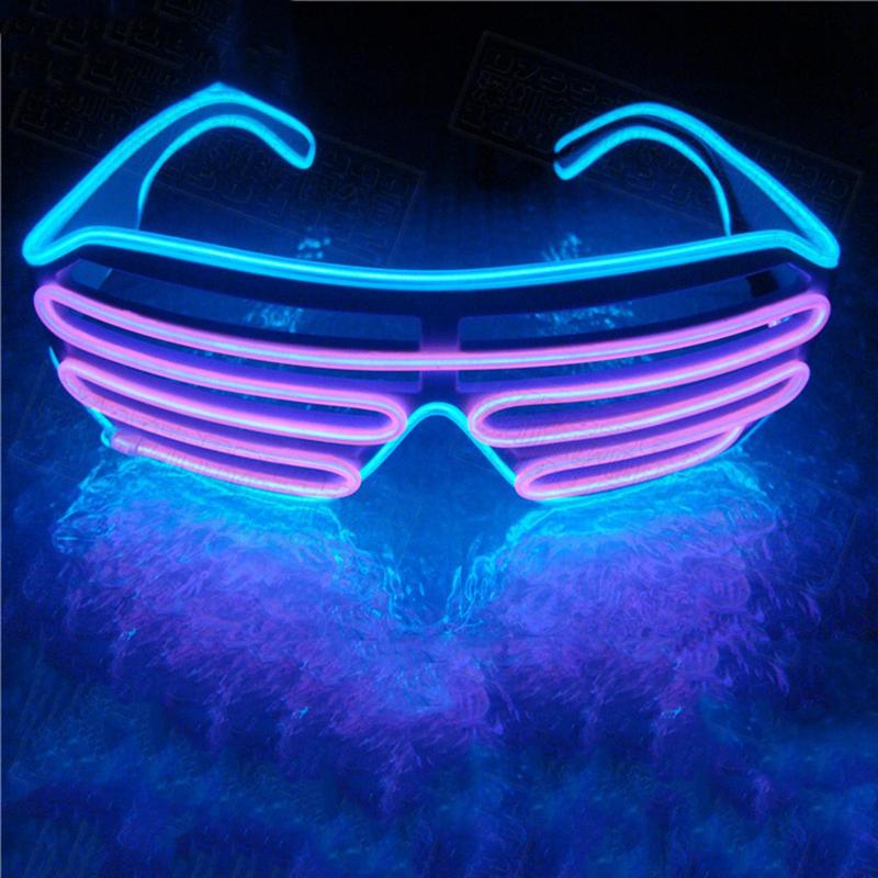 LED Luminous Shutter Glasses Without Battery, 1 Count Battery Powered Luminous Eyeglasses, Party Decoration Supplies, Summer Essentials