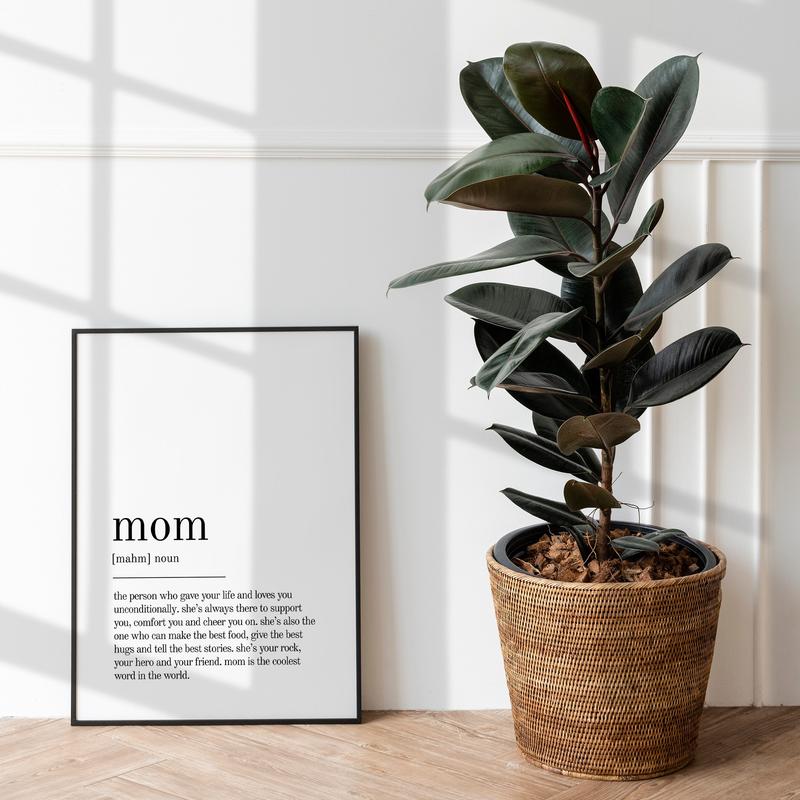 Mom Definition Poster No Framed, Mom Wall Art Prints, Mom Quote, Gift For Mother From , Mom Poster Prints, Gifts For Mother, Wall Art Decor, Gift For Birthday Mothers Day Valentines Day