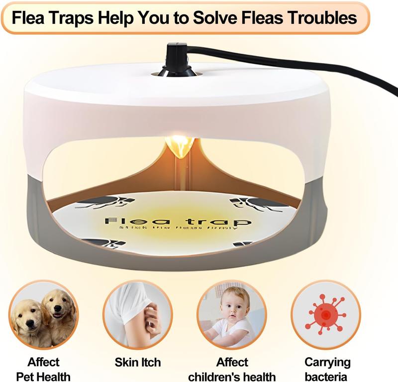 Flea Traps for Inside Your Home 2 Packs, Flea Trap Indoor Pest Control Trapper Insect Killer with Light, Sticky Bed Bug Natural Household Lightweight