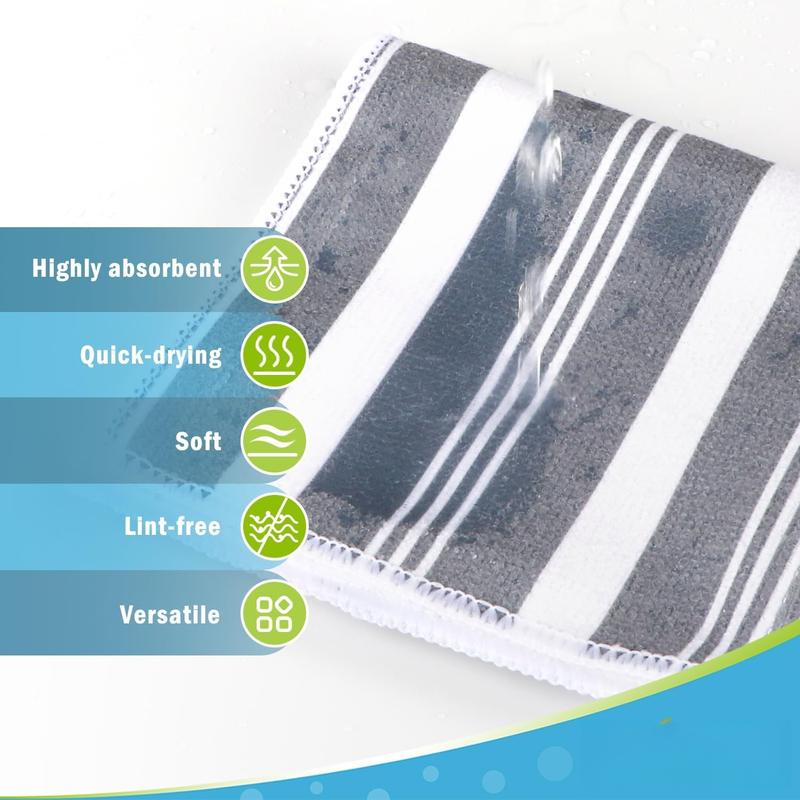 Kitchen Towels, Absorbent Dish Towels for Kitchen, Soft Dish Cloth for Home, Multi-Purpose DishCloths for Household Cleaning and Drying, 11