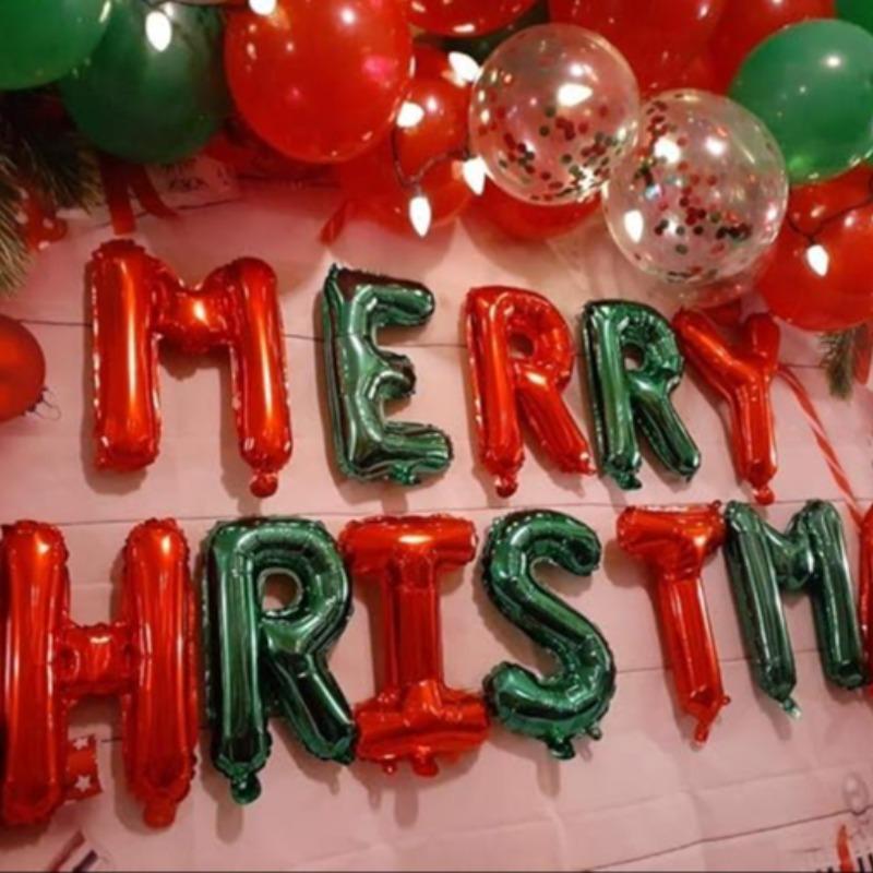 Merry Christmas Balloon Banner Kit, 14pcs set Balloon Garland Arch Kit, Holiday Party Decoration Supplies for Home Party