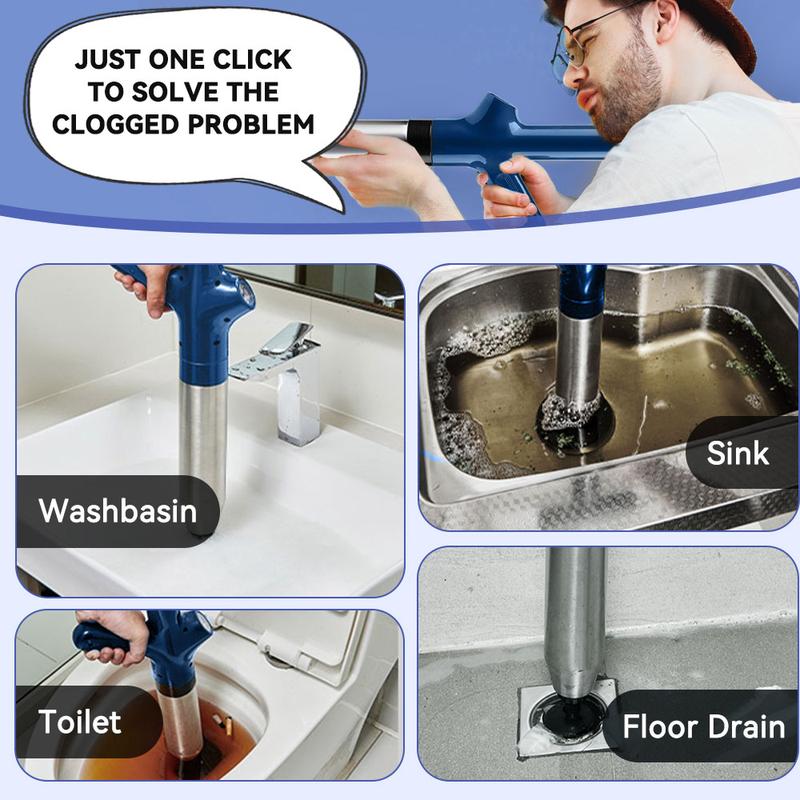 High Pressure Air Toilet Plunge Unclogged for Toilets, Bathroom Floor, Sinks and Plumbing Clogs YYPC231227-9