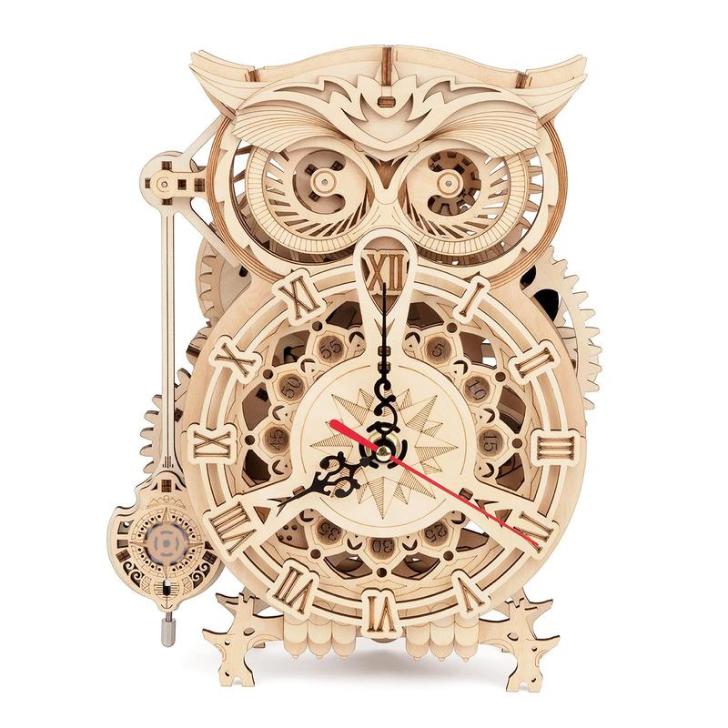 Wooden Owl Design Clock Kit, Creative Home Decor for Adults, Perfect Living Room Decoration, DIY Woodwork Kit, Birthday Gift