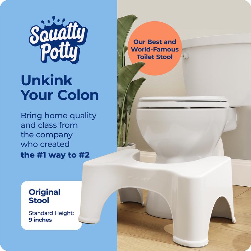 Squatty Potty - 9 Inch Original White Toilet Stool - Doctor Recommended - Relieves Bloating - Feel Lighter