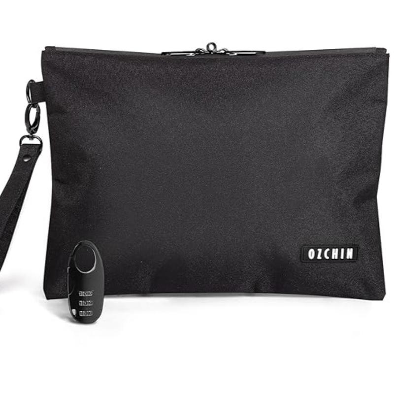 OZCHIN Smell Proof Bags Money Bag Certificates Organizer Lock Bag Travel Storage Case 11 x 8 inch with Combination Lock Tactical Small Outdoor Chest Pack