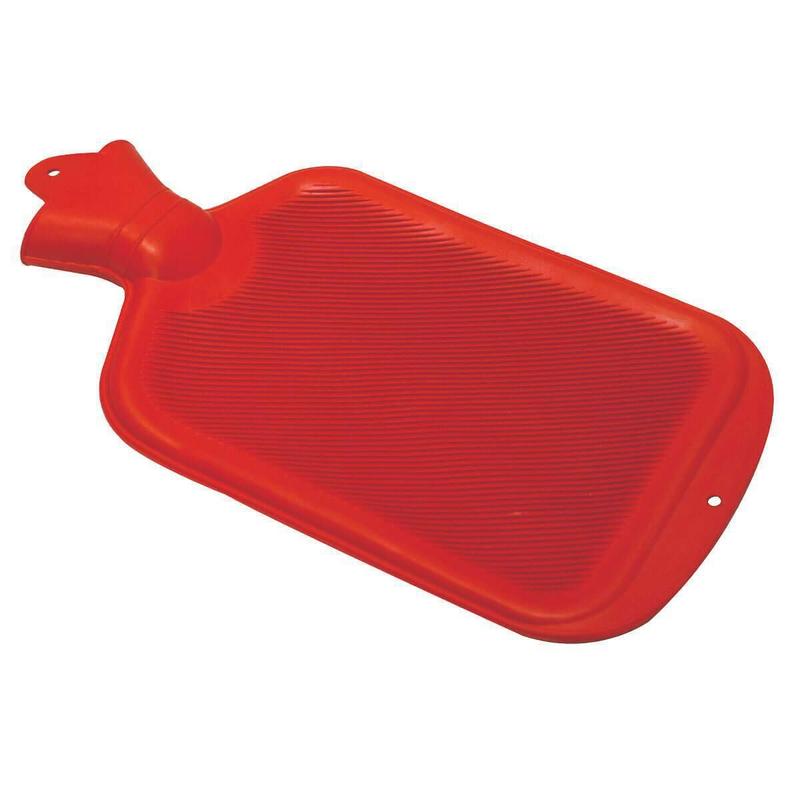 Classic Red Rubber Hot Water Bottle, Hot Compress, Pain Relief from Headaches, Cramps, Arthritis, Back Pain, Sore Muscles, Injuries - 2 Quart Capacity