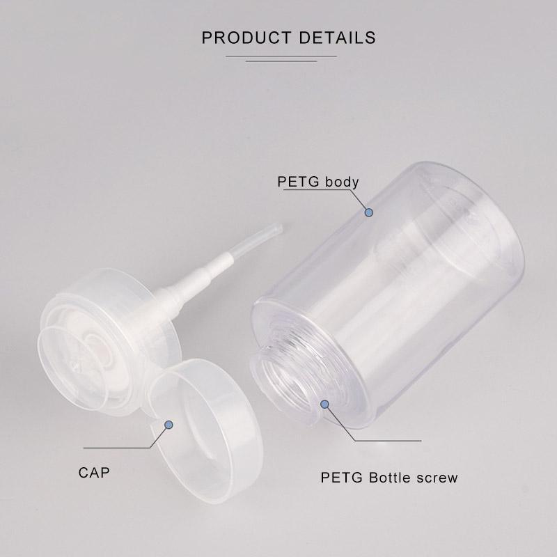 1 Piece Portable Transparent Pressurized Makeup Bottle, Clear Refillable Pumping Bottle, Travel Liquid Container, Push Down Liquid Pumping Dispenser for Summer Makeup, Christmas Gift