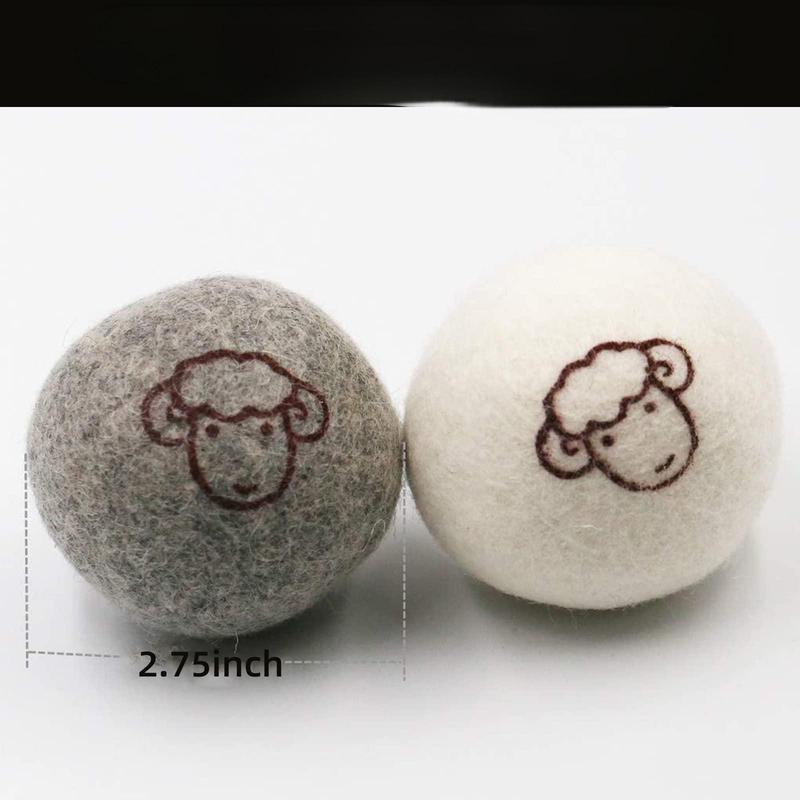 Wool Dryer Balls - 6 PCS Tumble Dryer Balls, Hypoallergenic, Reusable, Anti Static Tumble Dryer Balls, Natural Fabric Softener, Reduce Drying Time and Wrinkles, Wool Balls for Tumble Dryer