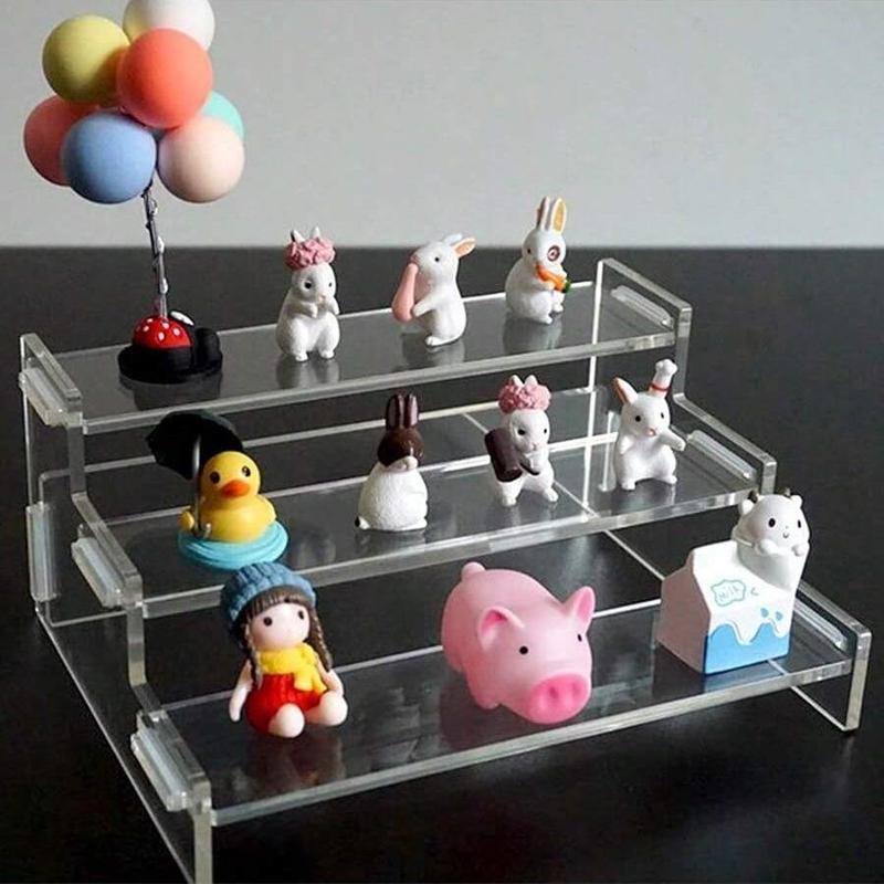 Acrylic Display Stand, 1 Count 3-layer Clear Table Storage Rack for Blind Box Cupcake, Desktop Organizer for Home Office Bedroom Dresser