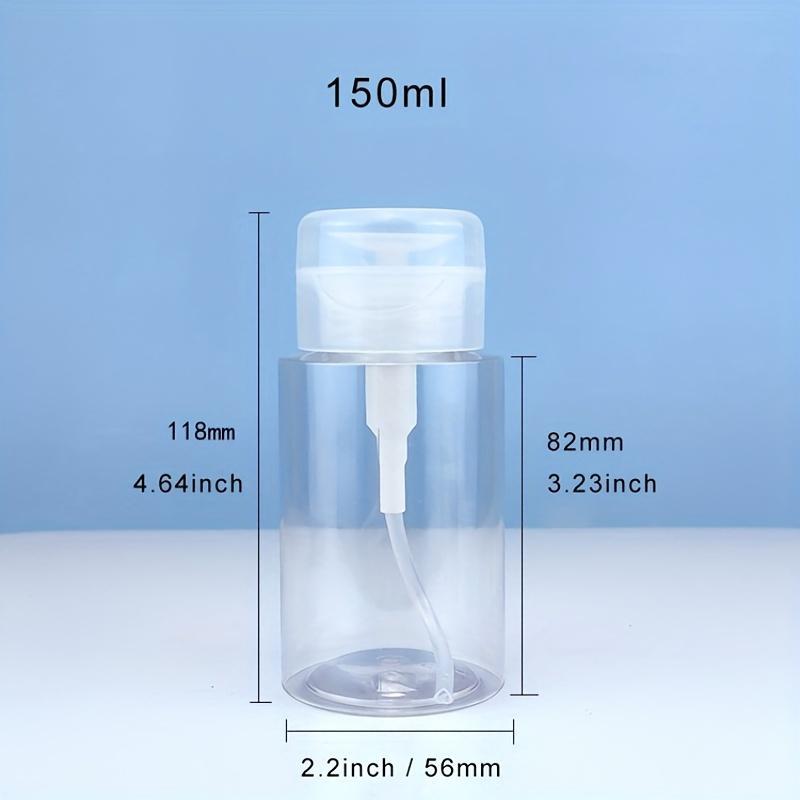 1 Piece Portable Transparent Pressurized Makeup Bottle, Clear Refillable Pumping Bottle, Travel Liquid Container, Push Down Liquid Pumping Dispenser for Summer Makeup, Christmas Gift